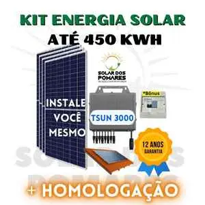 Kit solar com microinversor da marca tsun 3000w com modelo MP3000w painel solar estrutura