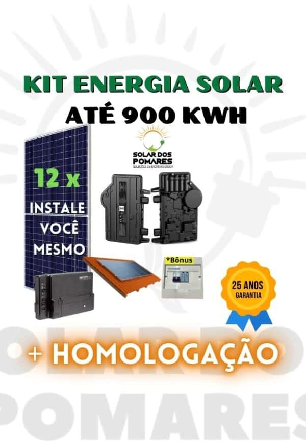 Kit Energia Solar 900 kWh Mês on grid completo com estruturas, painéis com Micro inversor com modelo Enphase IQ8P monitoramento e adicionais grátis para vida útil tranquila.