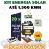 Kit de Energia Solar 1500 kwh mês completo com micro inversor apsystems ds3d 2000w placas estrutura telhado e monitoramento com homologação