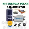 Kit de Energia Solar On Grid para gerar até 300 kWh mês com micro inversor Deye 2250W modelo SUN225G4 Monofásico 220V, com 4 Painel solar, acessórios, garantia de 15 anos pela Solar dos Pomares