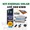 Kit Energia Solar On Grid para geração 500 kWh Mês, com 7 Painéis fotovoltaicos e Micro Inversor Deye 2250w Modelo Sun225G4 com Garantia de 15 anos da Empresa Solar dos Pomares