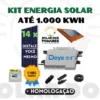 Kit Energia Solar On Grid para geração 1000 kWh Mês, com 14 Painéis fotovoltaicos e Micro Inversor Deye 2250w Modelo Sun225G4 com Garantia de 15 anos da Empresa Solar dos Pomares