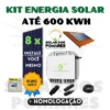 Kit de energia solar on grid completo com estruturas, painéis com Micro inversor SAJ com modelo M2 2250w e adicionais grátis para vida útil tranquila. 600 kwh