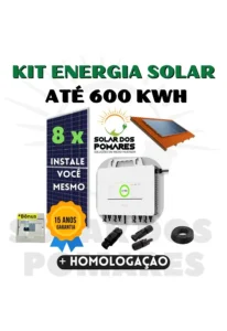 Kit de energia solar on grid completo com estruturas, painéis com Micro inversor SAJ com modelo M2 2250w e adicionais grátis para vida útil tranquila. 600 kwh