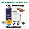 Kit Energia Solar On Grid para geração 300 kWh Mês, com 4 Placas fotovoltaicas e Micro Inversor SAJ 2250w Modelo M2 com Garantia de 15 anos da Empresa Solar dos Pomares