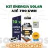 Kit Energia Solar On Grid para geração 700 kWh Mês, com 10 Placas fotovoltaicas e Micro Inversor APsystems DS3D 2000w com Garantia de 25 anos da Empresa Solar dos Pomares