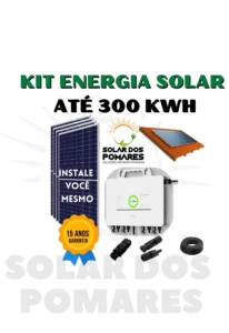 Kit Energia Solar On Grid para geração 300 kWh Mês, com 4 Placas fotovoltaicas e Micro Inversor SAJ 2250w Modelo M2 com Garantia de 15 anos da Empresa Solar dos Pomares