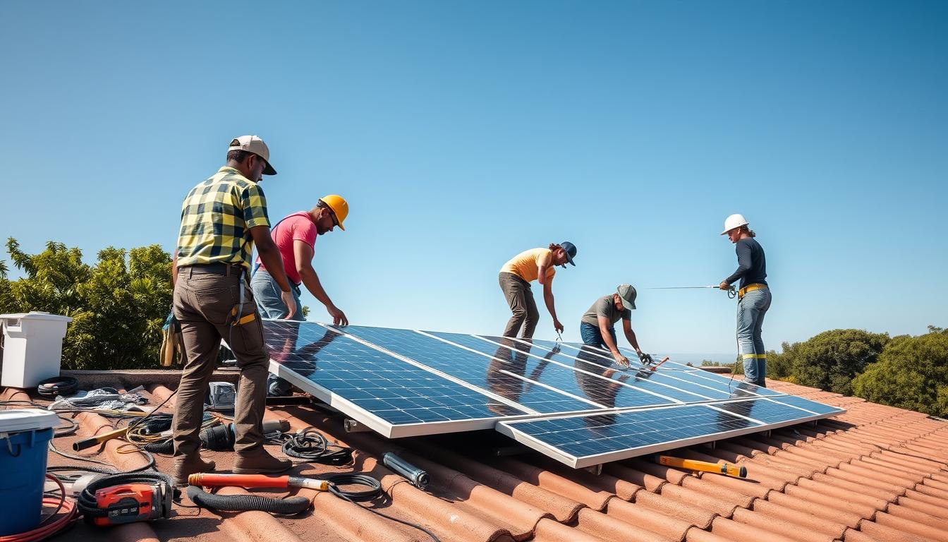 instalação de painéis solares